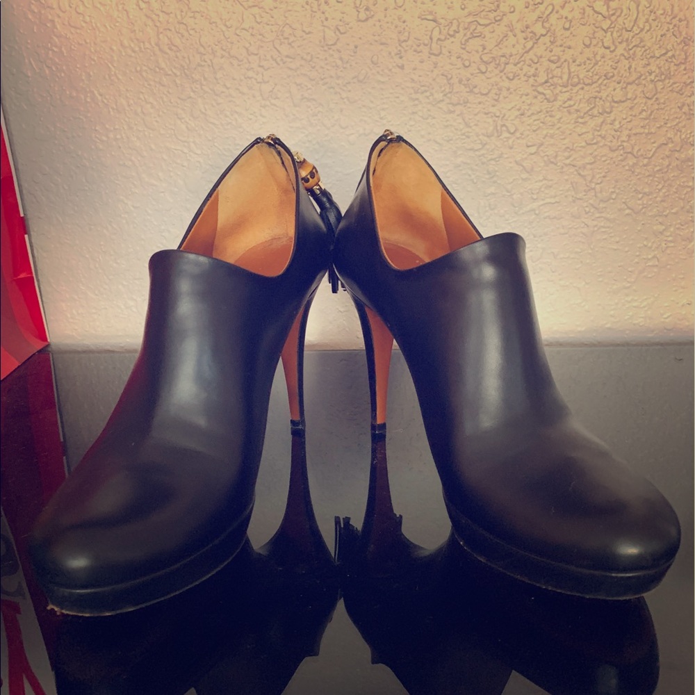 Gucci Black Booties with Bamboo Tassel Detail
